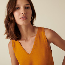 Jersey point merino wool V-neck tank top - Atta