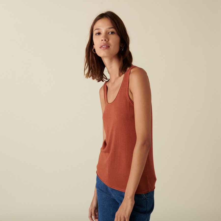 Fine knit bamboo cashmere tank top - Aetim