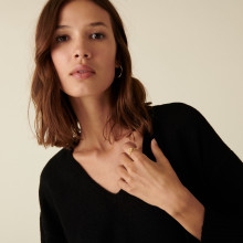 Loose slit sweater in recycled cashmere and wool - Darius