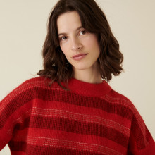 Round-neck striped mohair sweater - Charlie