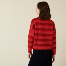 Round-neck striped mohair sweater - Charlie