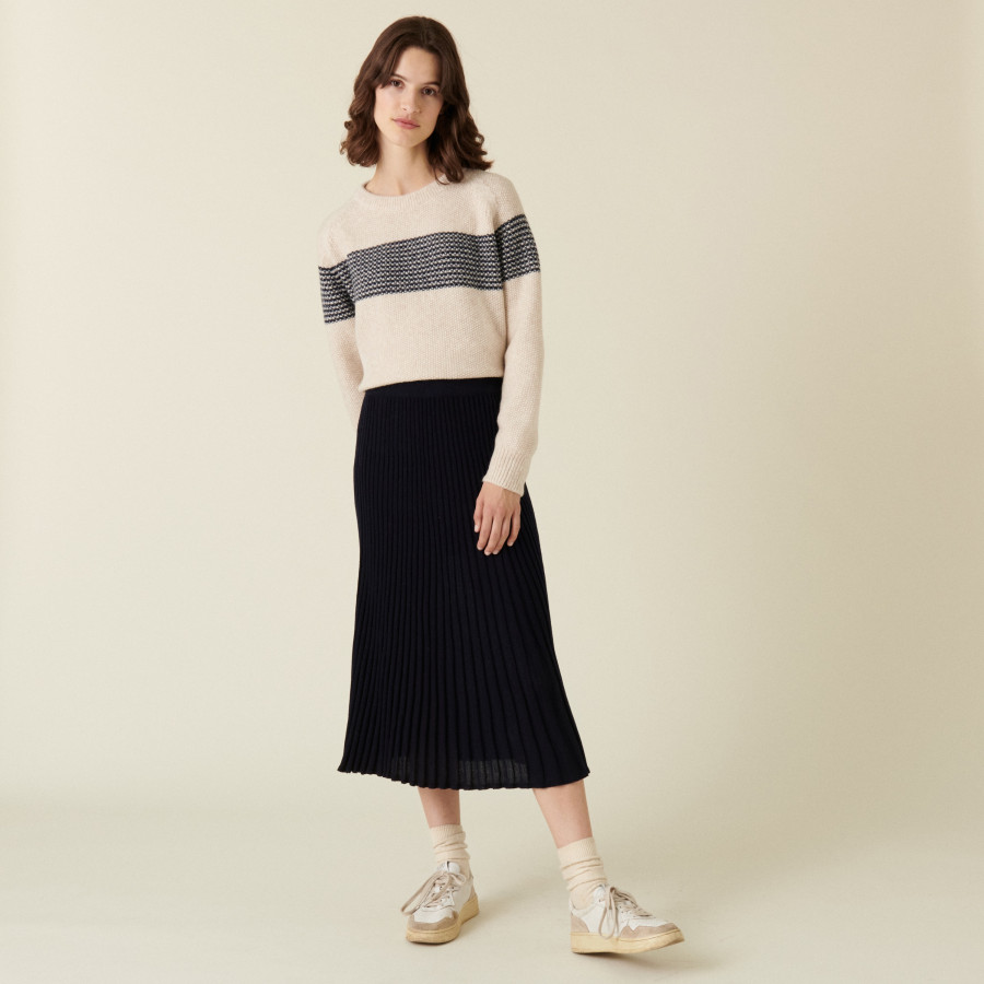 Long flowing merino wool skirt - Caeline