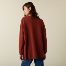 V-neck cashmere sweater with side slits - Accacia