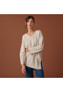 Loose slit sweater in recycled cashmere and wool - Darius