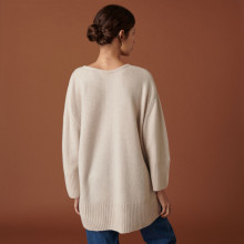 Loose slit sweater in recycled cashmere and wool - Darius