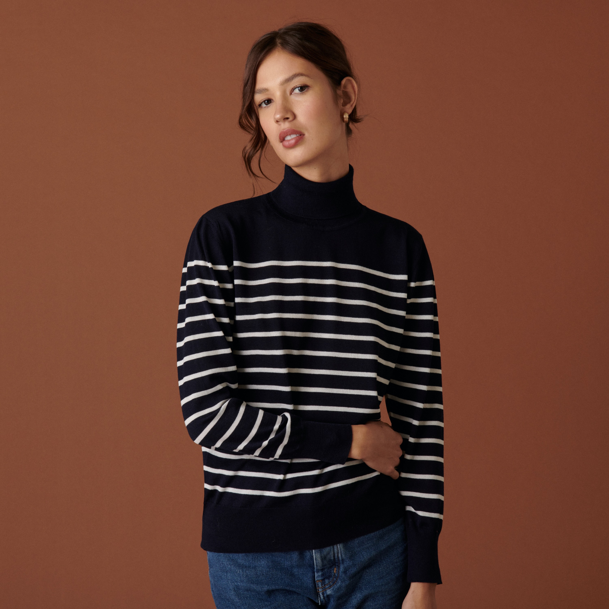 Pull col roulé merinos sale