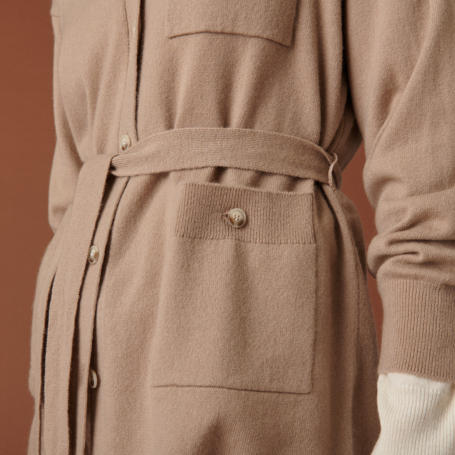 Veste boutonnée en cachemire col polo - Clemence