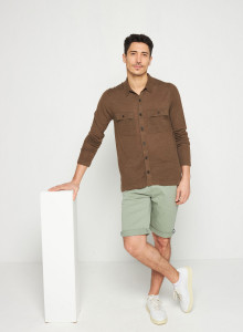 Flamed linen button-down shirt - Randy