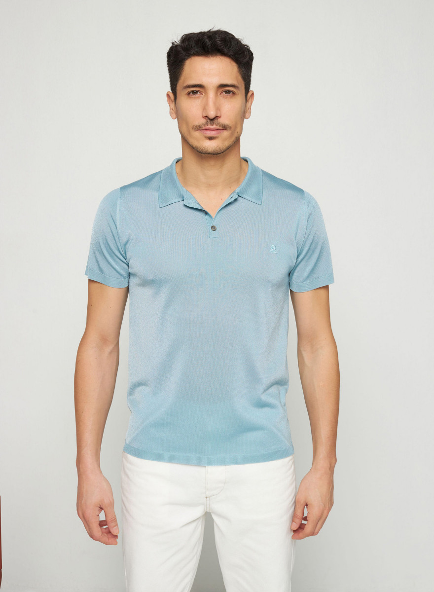 Short-sleeved polo shirt in light thread - Babar
