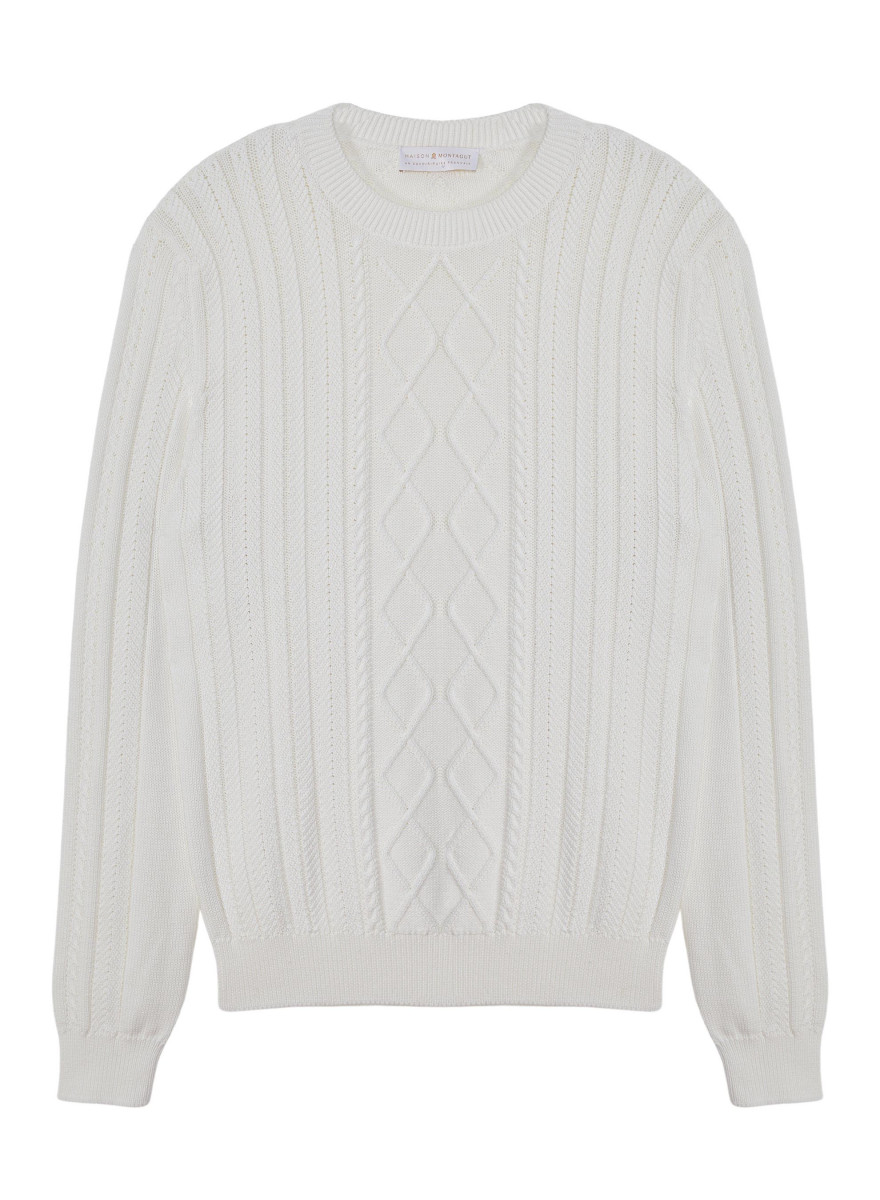 Pull torsadé 100 % coton bio - Ridwane