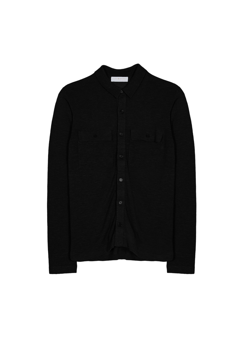 Flamed linen button-down shirt - Randy