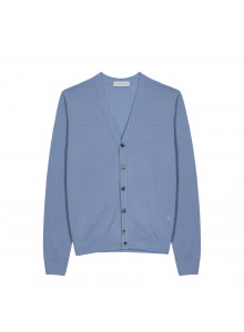 Buttoned cardigan with logo in merino wool - Etienne