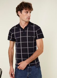 Polo homme carreaux Fil Lumière Marin 6183 nectar - 51 bordeaux
