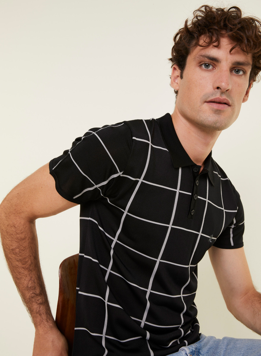 Polo homme carreaux Fil Lumière Marin 6183 nectar - 51 bordeaux