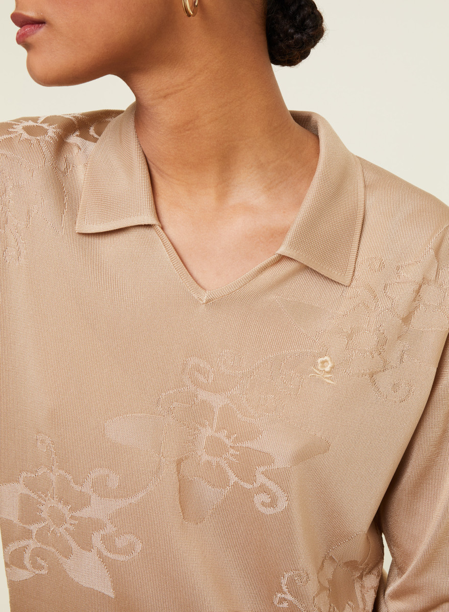 Polo Fil Lumière manches coudes à motifs - Emy