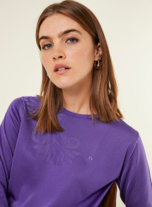 T-shirt manches coudes en Fil Lumière à motifs - Erica