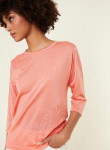 T-shirt manches coudes en Fil Lumière à motifs - Erica