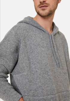 Hoodie à capuche avec poches en cachemire et laine recyclés - Fabio