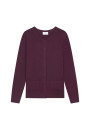 Cardigan boutonné col rond à poches en laine mérinos - Amalia