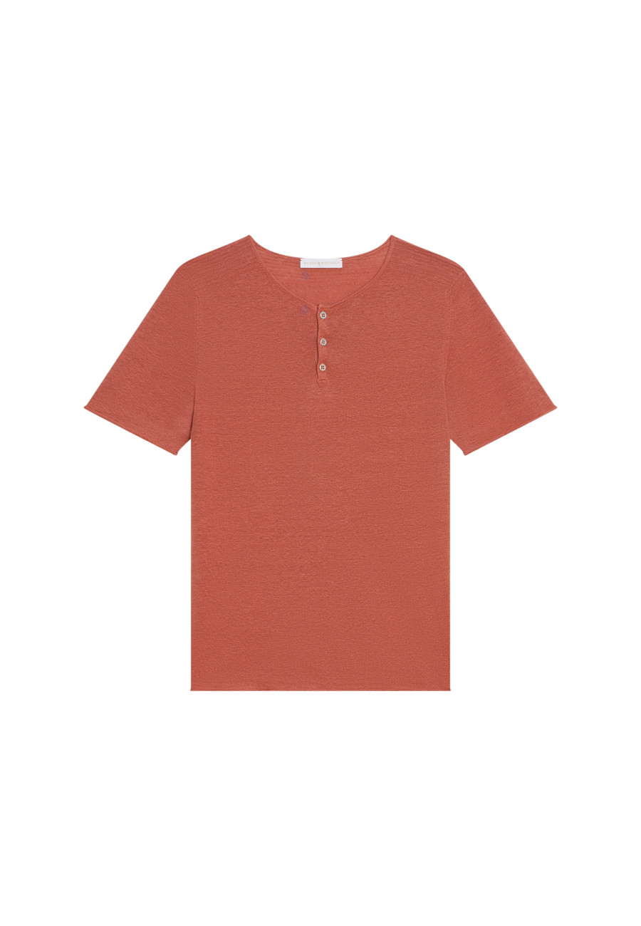 T-shirt col boutonné en lin - Leonce