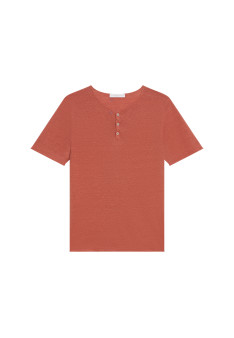 T-shirt col boutonné en lin - Leonce