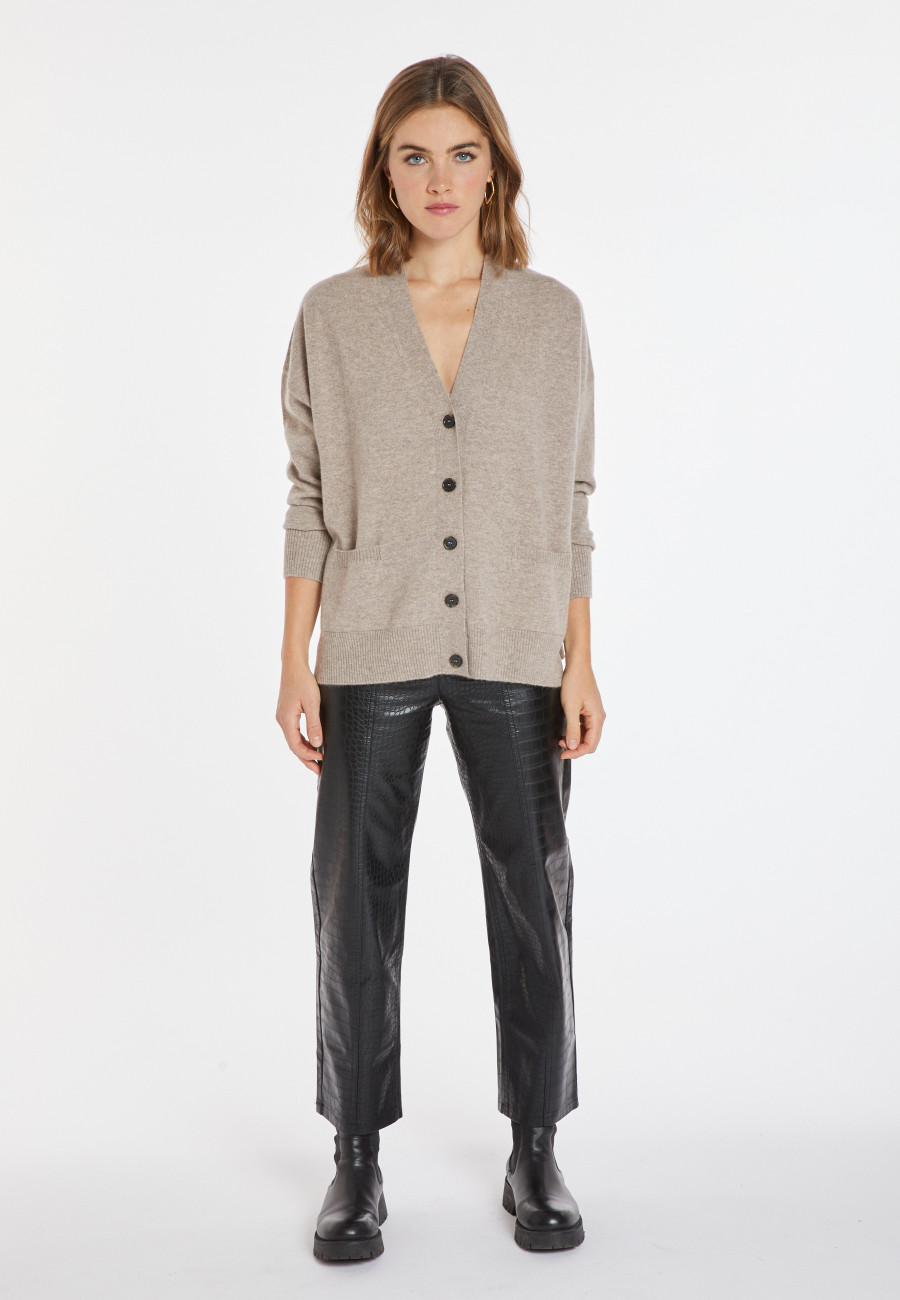 Button-down cashmere cardigan with pockets - Ariel