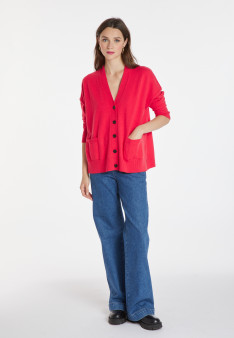 Button-down cashmere cardigan with pockets - Ariel