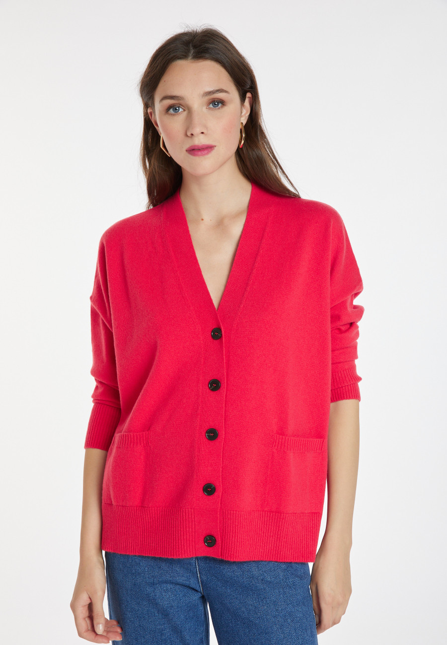 Button-down cashmere cardigan with pockets - Ariel