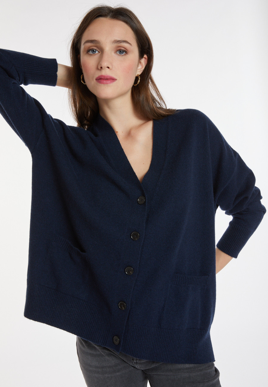 Button-down cashmere cardigan with pockets - Ariel