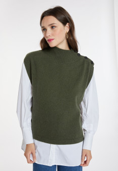 Sleeveless cashmere and wool sweater - Anika