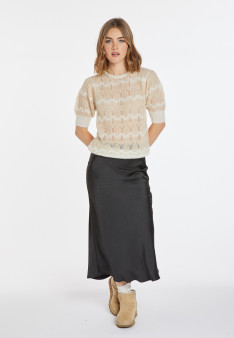 Short-sleeved mohair balloon sweater - Cosmos
