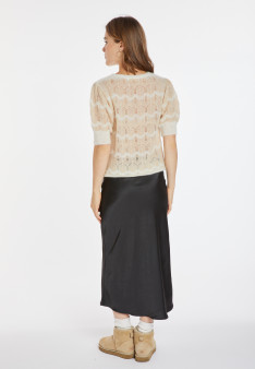 Short-sleeved mohair balloon sweater - Cosmos