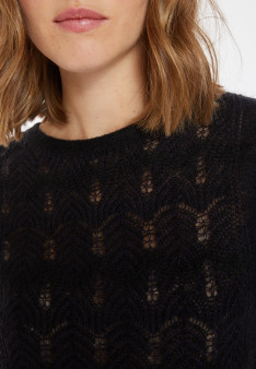 Short-sleeved mohair balloon sweater - Cosmos