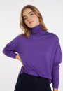 Slit turtleneck sweater in merino wool - Amy