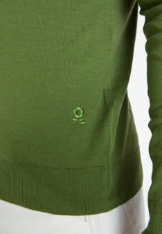 Zipped vest with logo in merino wool - Estian
