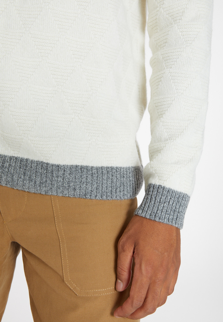 Two-tone wool and cashmere sweater - Samir