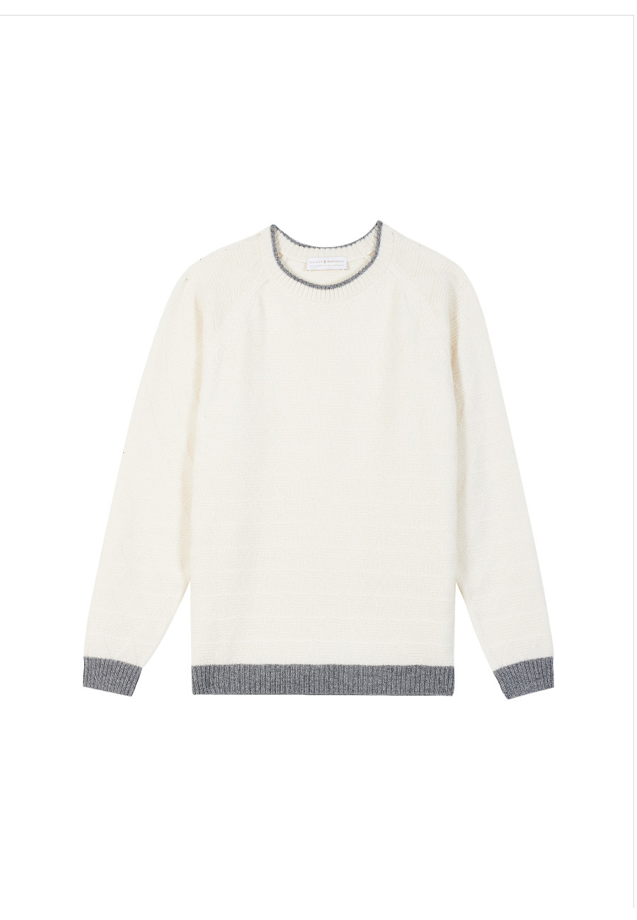 Two-tone wool and cashmere sweater - Samir