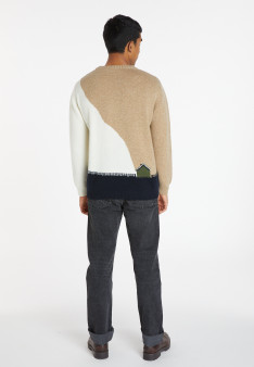 Graphic sweater in wool and cashmere - Saido