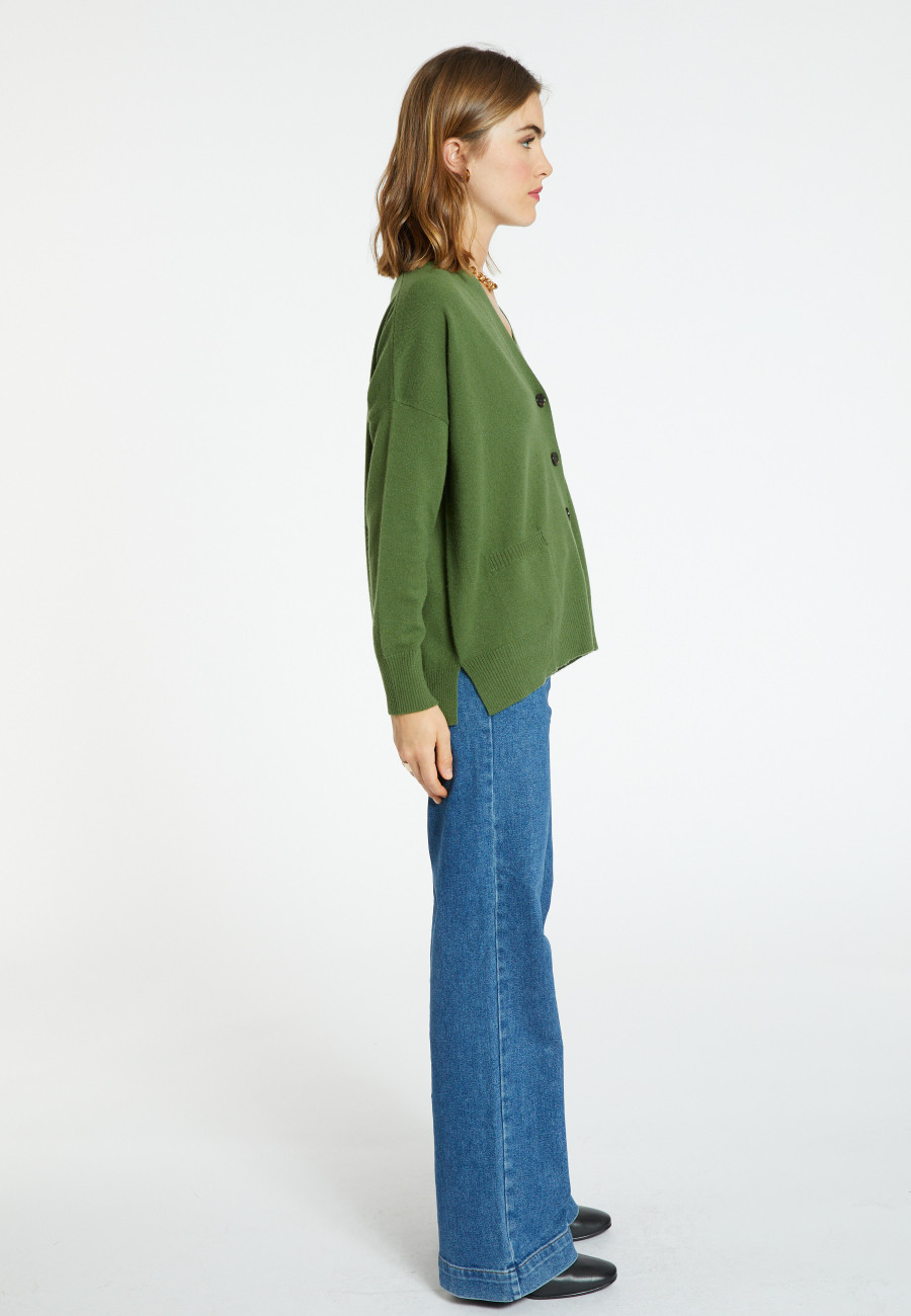 Button-down cashmere cardigan with pockets - Ariel