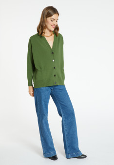 Button-down cashmere cardigan with pockets - Ariel