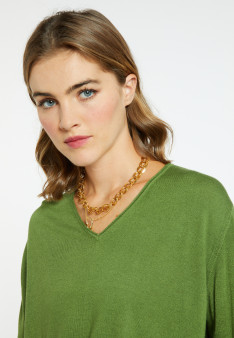 Bamboo cashmere V-neck T-shirt - Aelys