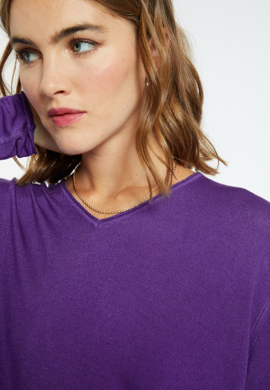 Bamboo cashmere V-neck T-shirt - Aelys