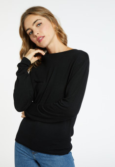 Bamboo cashmere scoop-neck T-shirt - Aelia