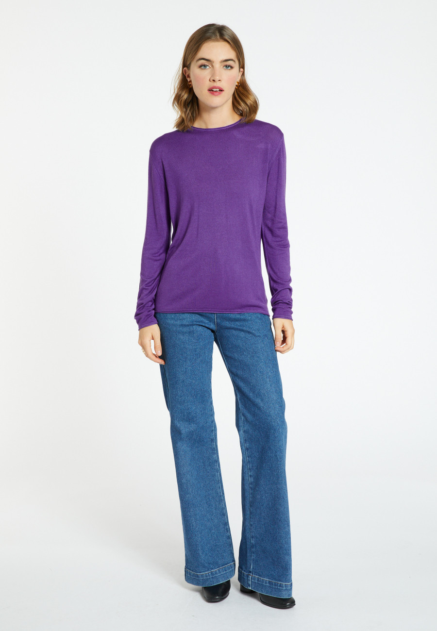 Bamboo cashmere scoop-neck T-shirt - Aelia