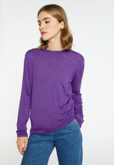 Bamboo cashmere scoop-neck T-shirt - Aelia