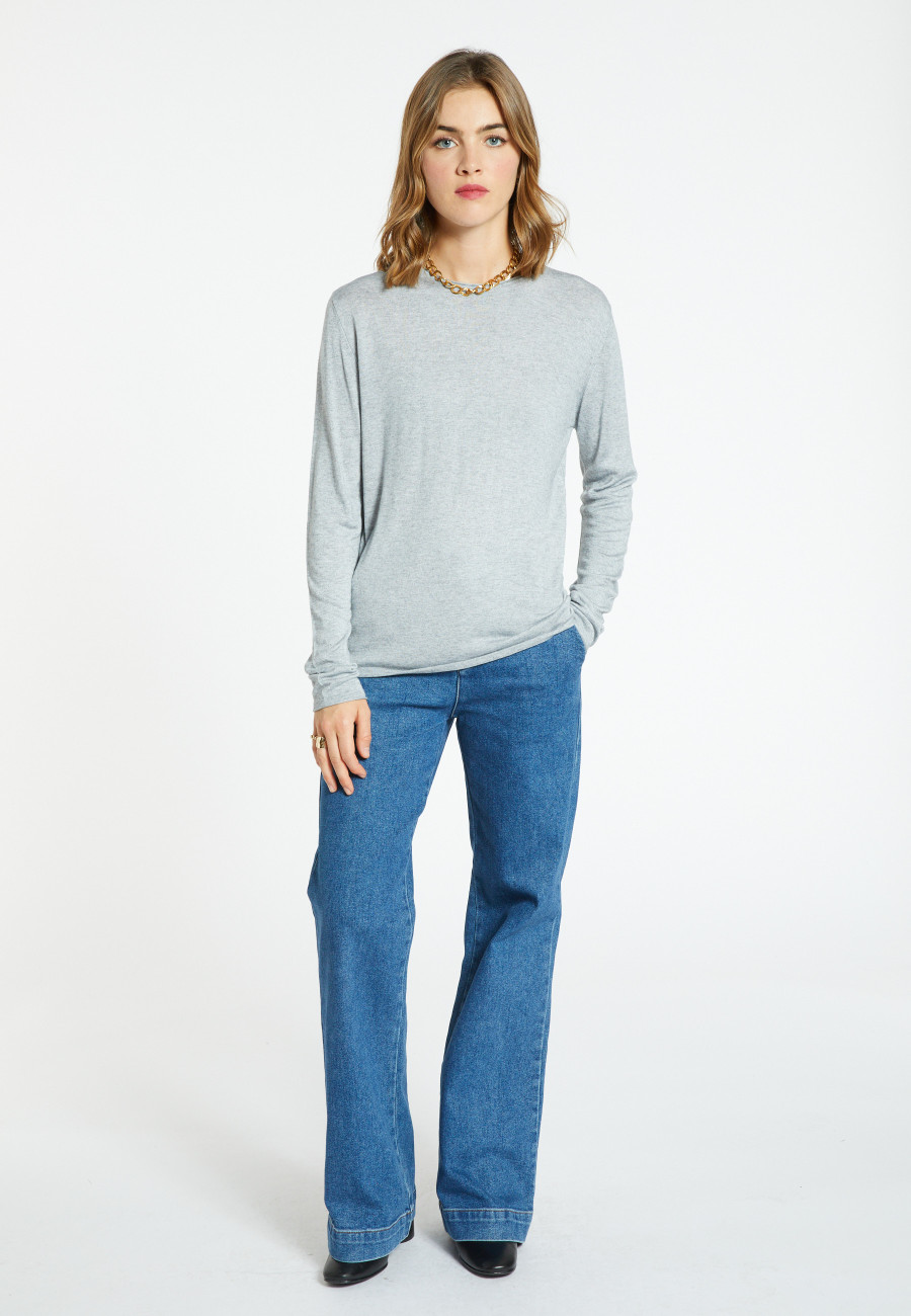 Bamboo cashmere scoop-neck T-shirt - Aelia