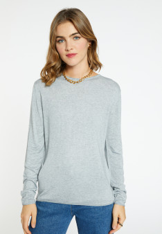 Bamboo cashmere scoop-neck T-shirt - Aelia