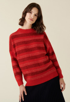 Round-neck striped mohair sweater - Charlie