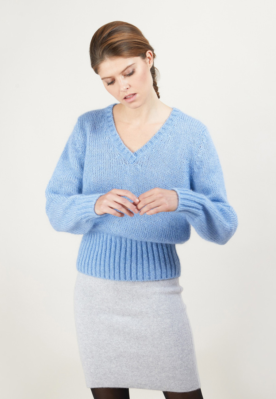 Pull col V en mohair - Gracy