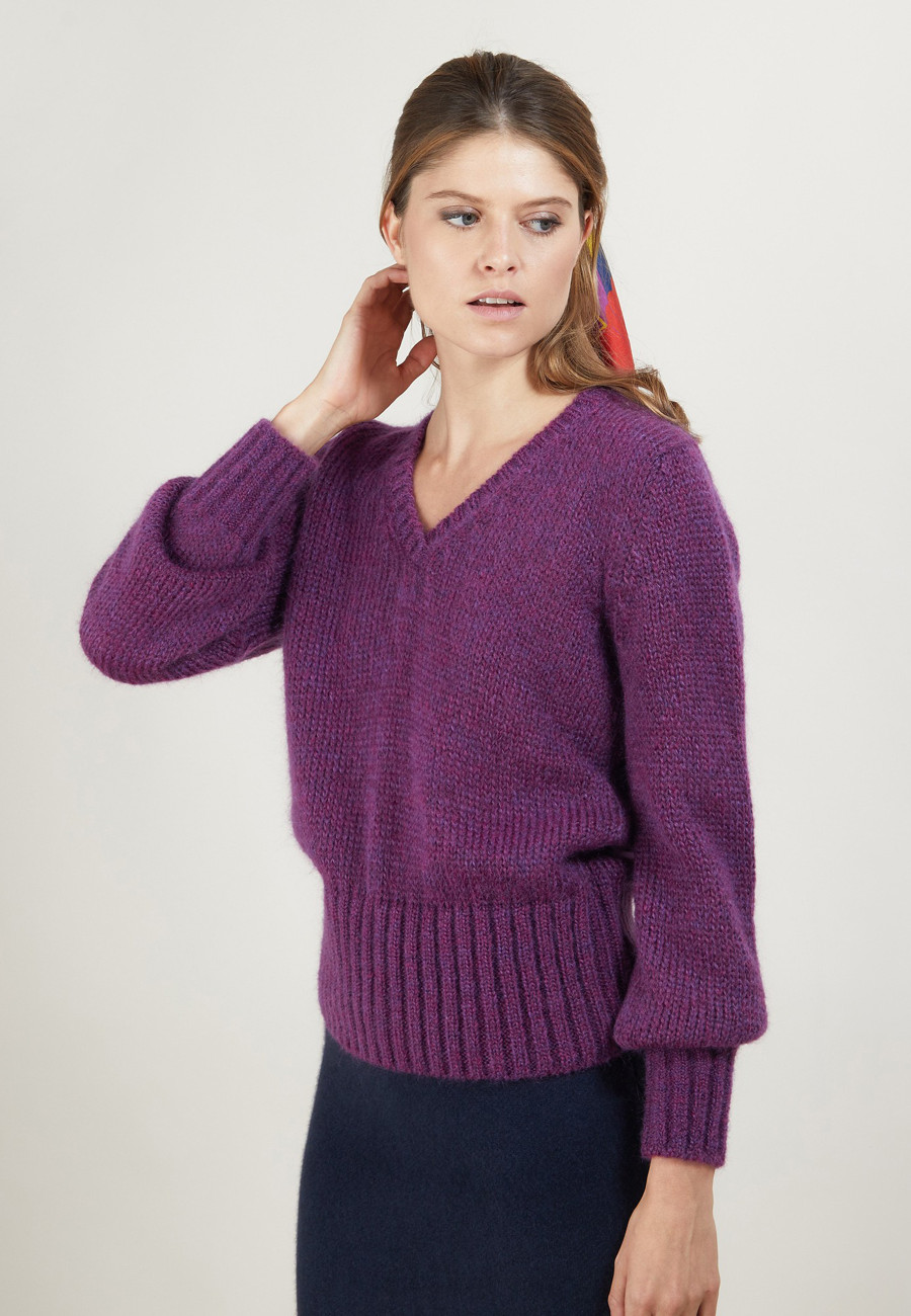 Pull col V en mohair - Gracy